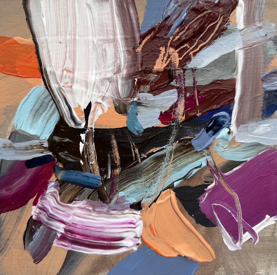 Abstract painting "Sisemine Arhitektuur 3" by Liisa Jugapuu