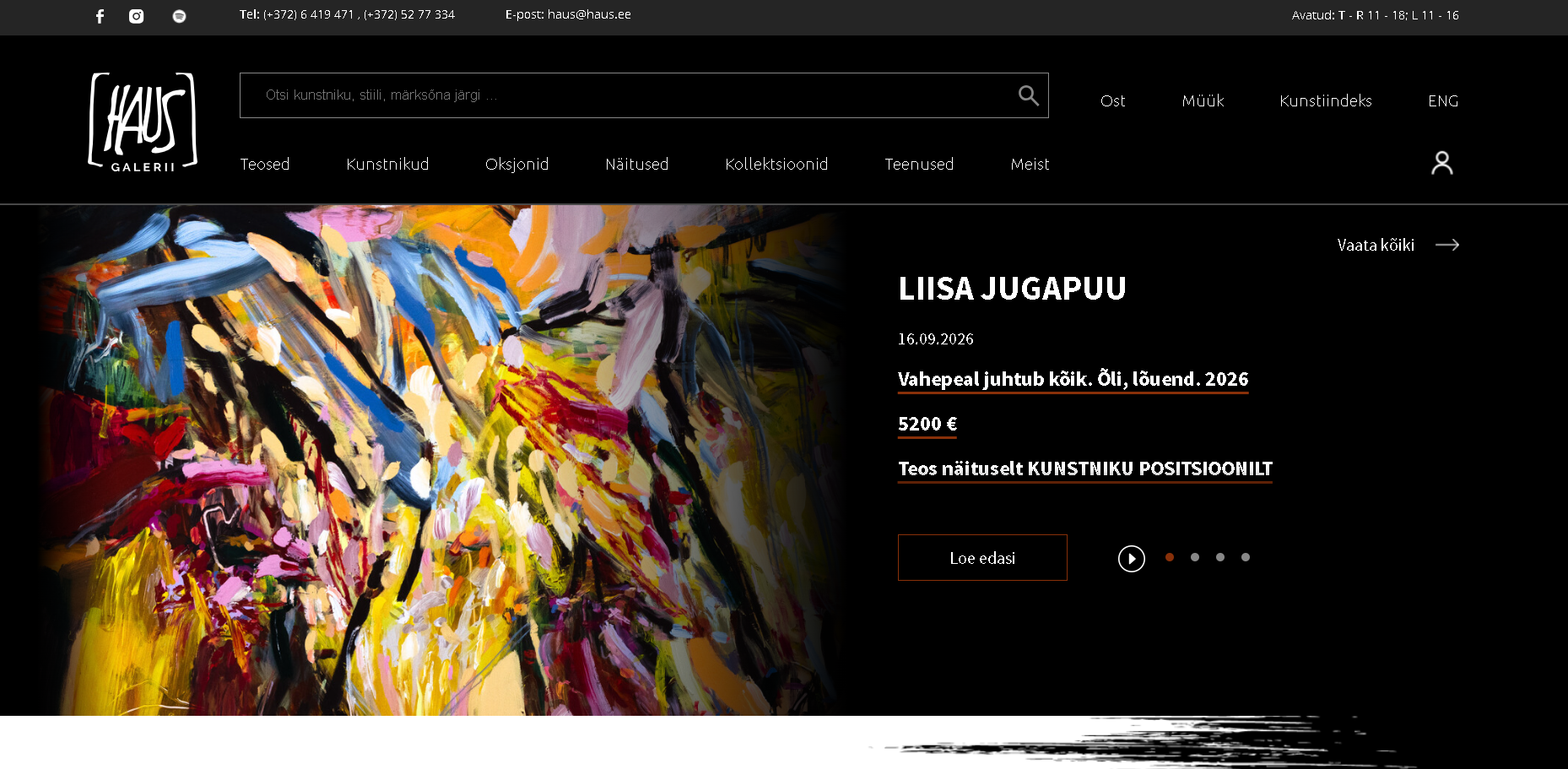 Liisa Jugapuu's painting “Meanwhile Everything Happens” on the Haus Gallery website