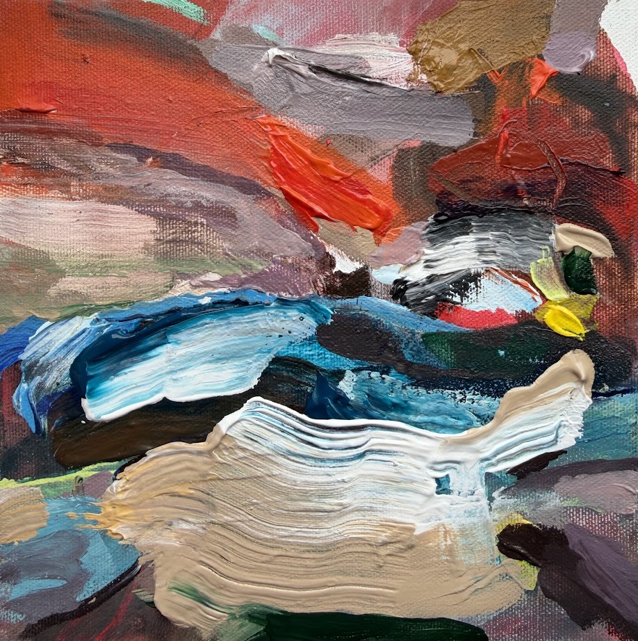 Abstract painting "Struktuurne Tõrge" by Liisa Jugapuu