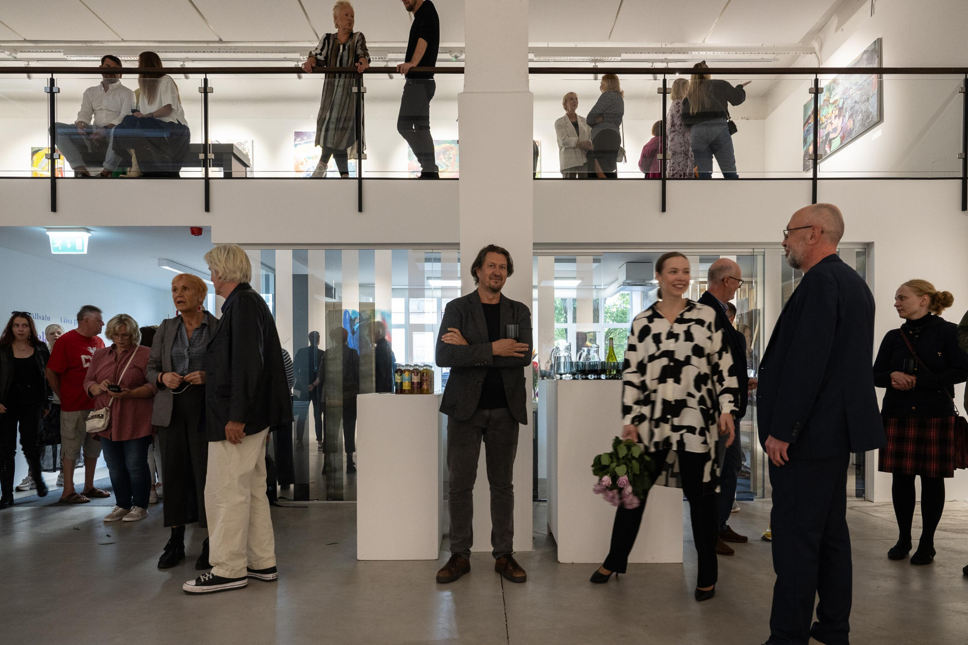 Visitors on two floors at Vaal gallery exhibition opening 2024