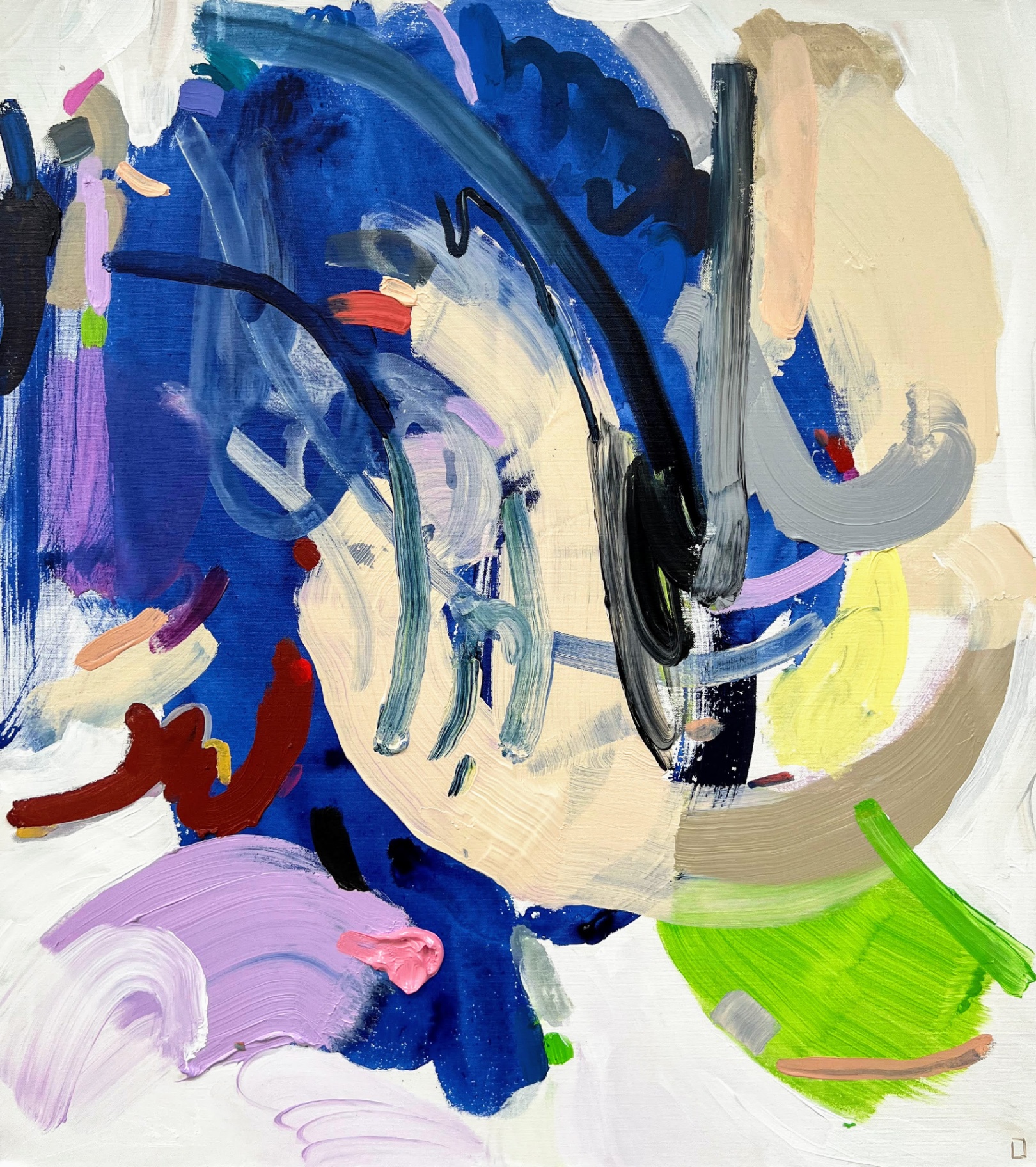 Abstract painting "All That Passes Remains Behind" by Liisa Jugapuu