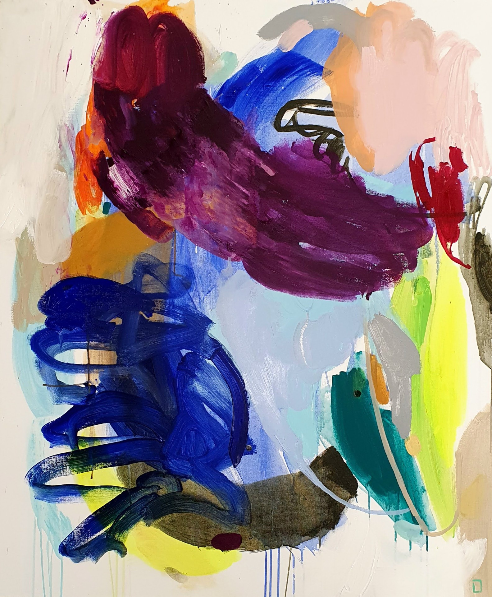 Abstract painting "Carrying Line" by Liisa Jugapuu