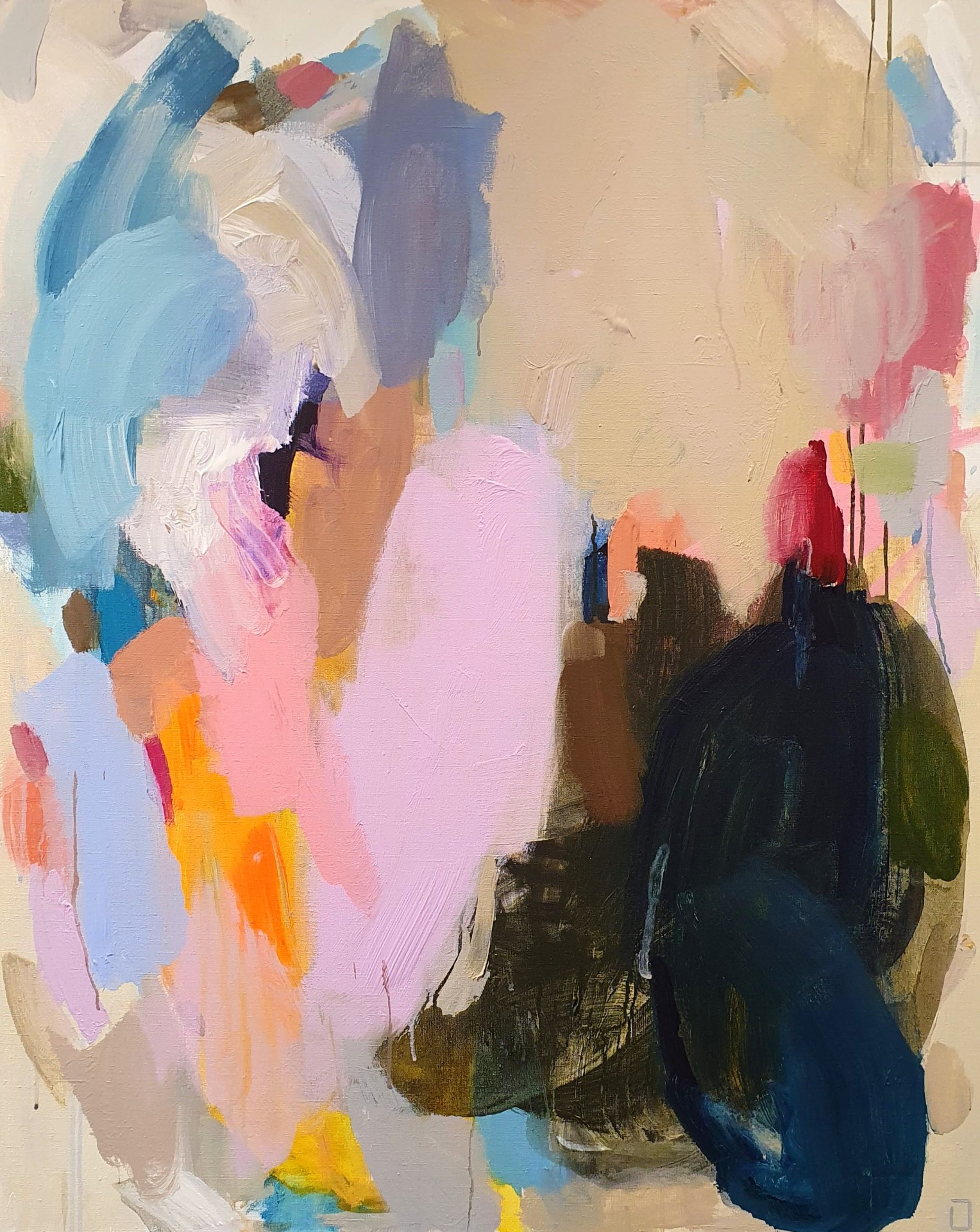 Abstract painting "Quiet Surface" by Liisa Jugapuu