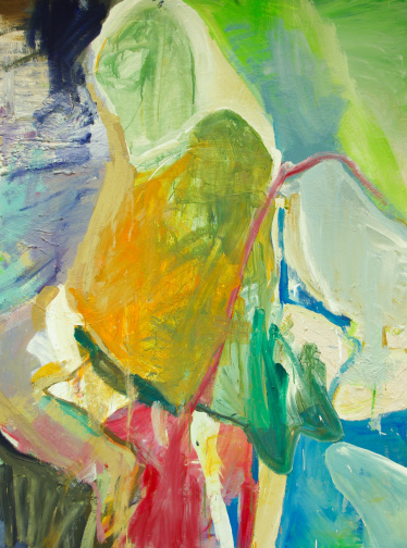 Abstract painting "With A Bird" by Liisa Jugapuu