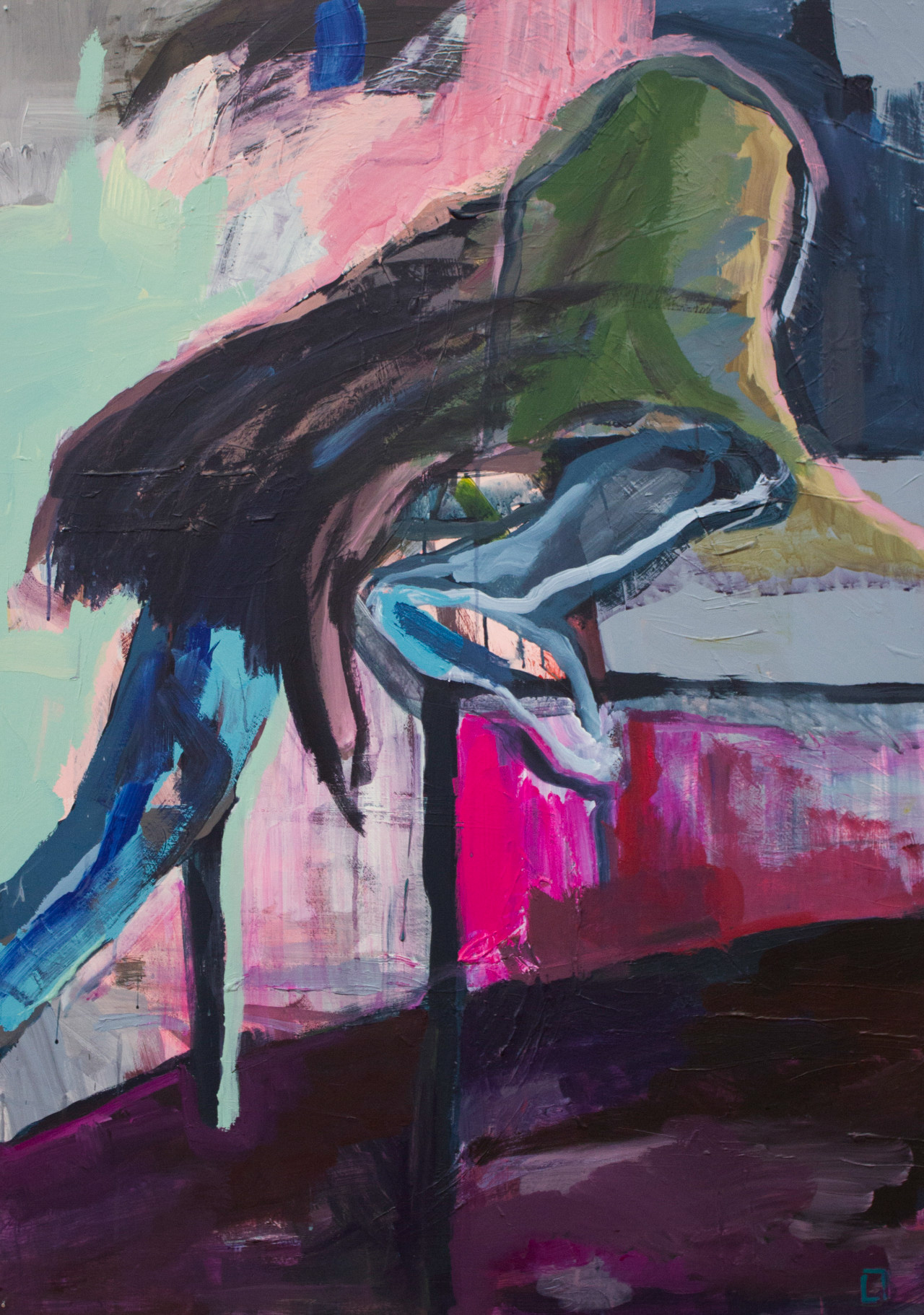 Abstract painting "Catching Crumbs" by Liisa Jugapuu